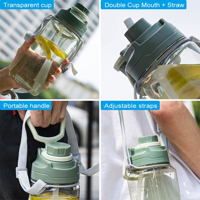 Wholesale Transparent Sports Plastic Water Bottle Eco Friendly Motivational Drinking Bottle
