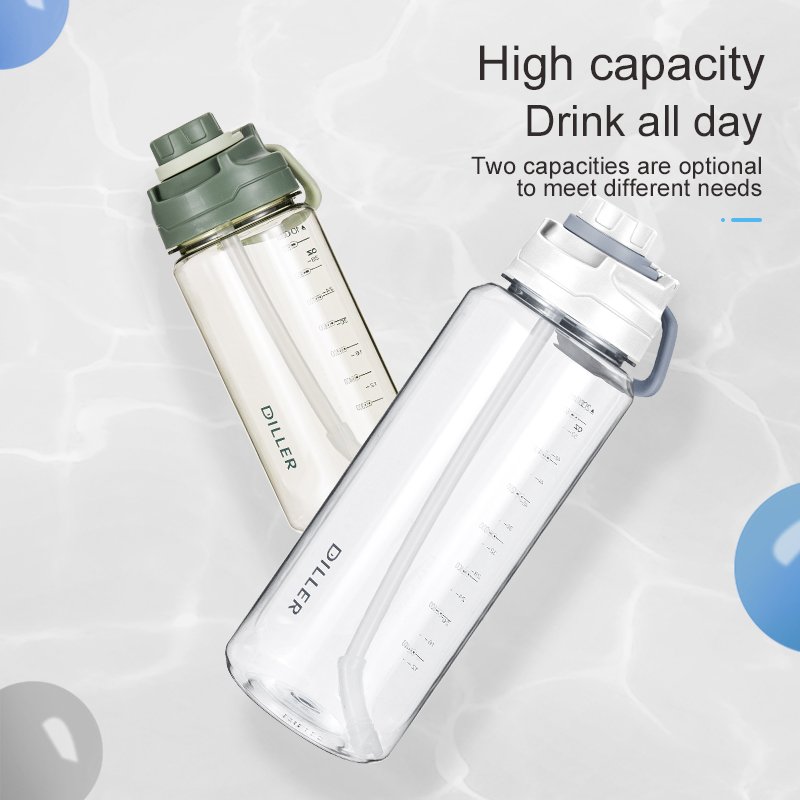 Wholesale Transparent Sports Plastic Water Bottle Eco Friendly Motivational Drinking Bottle