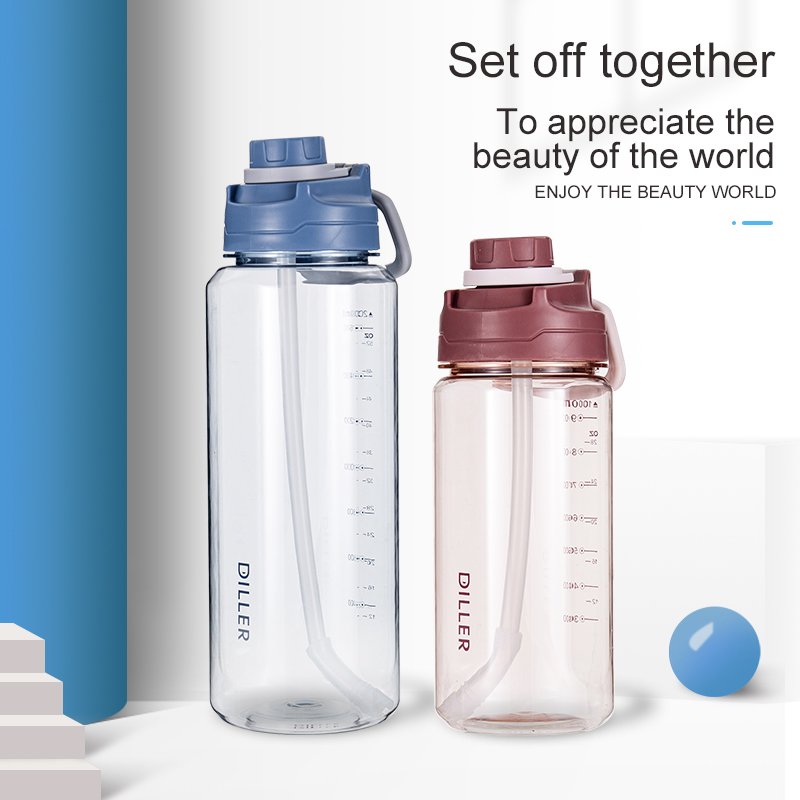 Wholesale Transparent Sports Plastic Water Bottle Eco Friendly Motivational Drinking Bottle