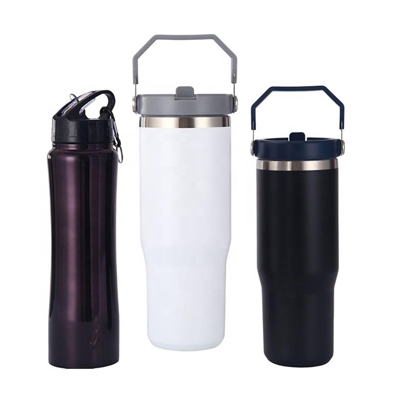 Classic stainless steel tumbler with straw reusable leakproof cup vacuum insulated water bottle for home, office