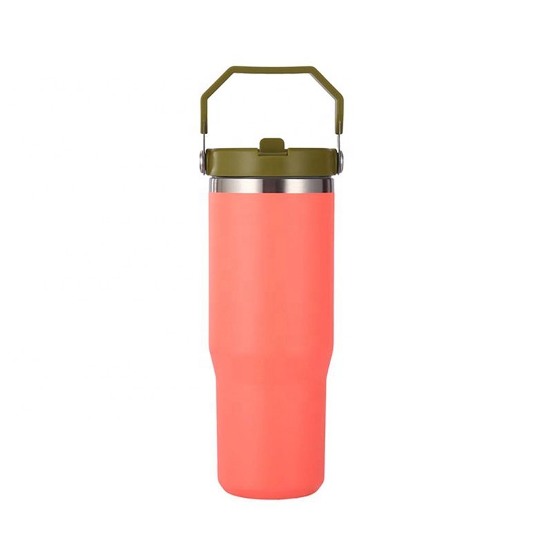 Classic stainless steel tumbler with straw reusable leakproof cup vacuum insulated water bottle for home, office