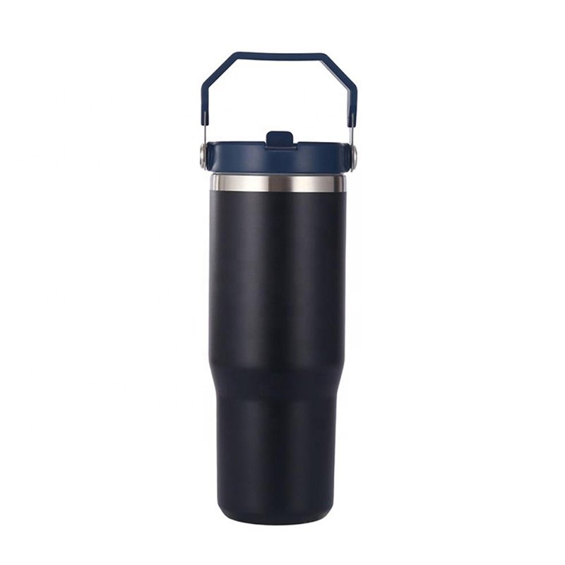 Classic stainless steel tumbler with straw reusable leakproof cup vacuum insulated water bottle for home, office