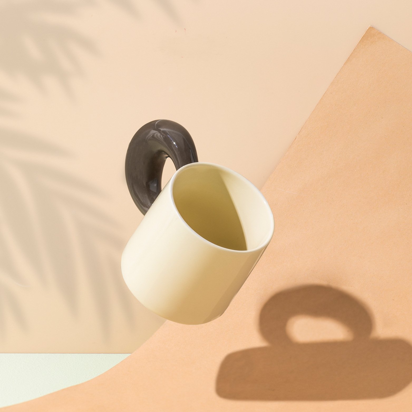 Creative Wholesale colorful with colour moon handle 11oz ceramic coffee mugs custom mug cup for sublimation