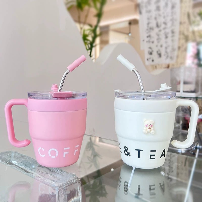 Hot Sale 16oz Double Wall Stainless Steel Insulated Vacuum Travel Coffee Tumbler Mug with Straw Lid