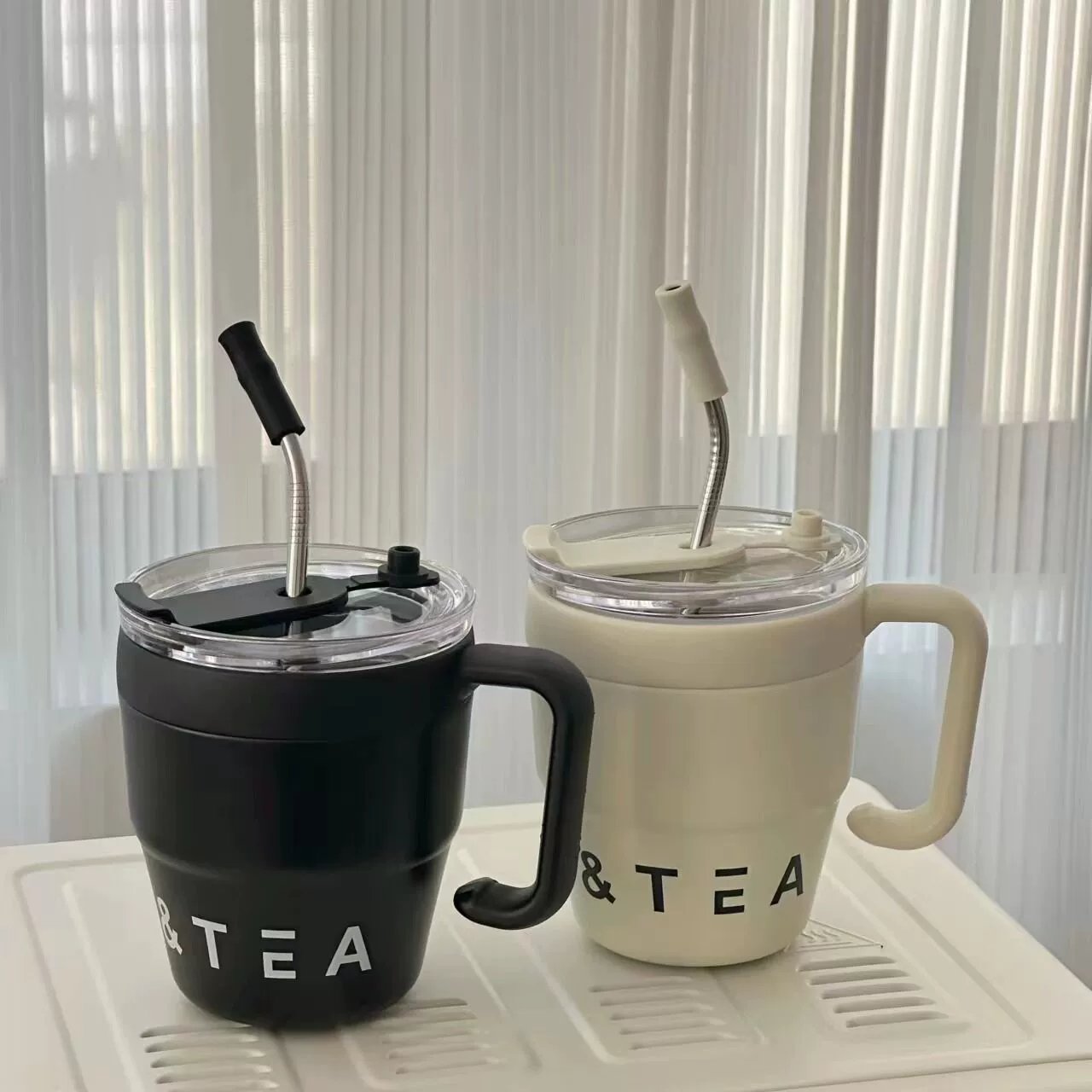 Hot Sale 16oz Double Wall Stainless Steel Insulated Vacuum Travel Coffee Tumbler Mug with Straw Lid