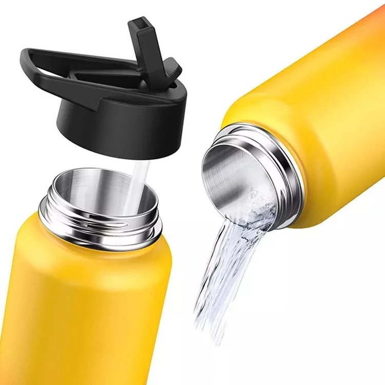 2024 New Outdoor Sports Flask Hot And Cold Vacuum Insulted Wide Mouth 40oz Gradients Powder Coated Stainless Steel Water Bottle