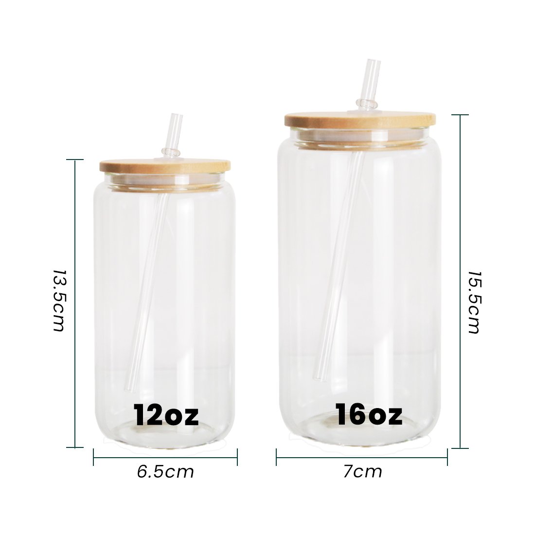 USA Warehouse 16oz Sublimation Clear Frosted Can Glass Mug 16oz Beer Can Cups With Bamboo Lid And Straws