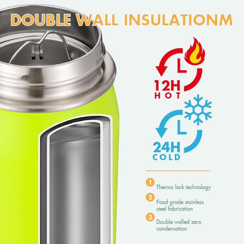 Low MOQ Wholesale Customized Vacuum Double Wall Stainless Steel Insulated Water Bottles With Removable Tea Infuser