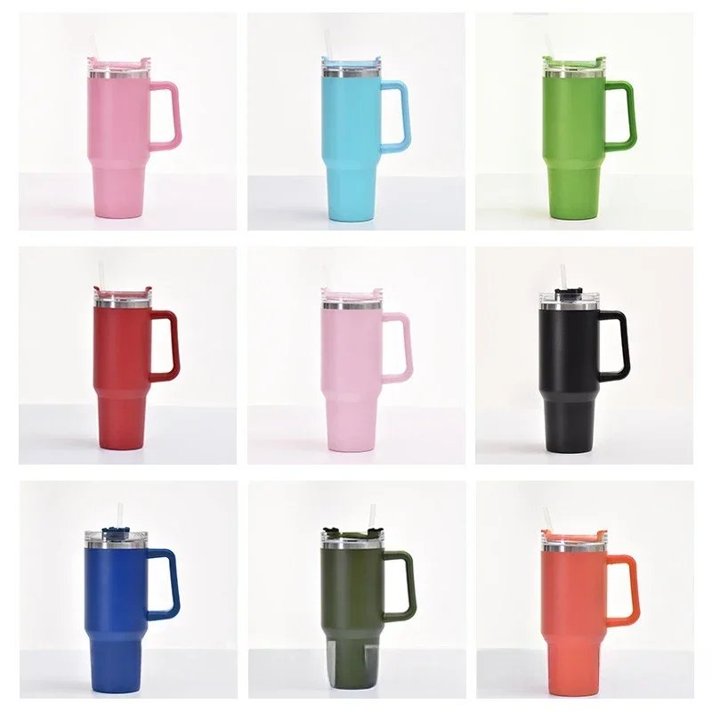 Lingyue custom stainless steel flask children's water bottles mugs customizable 40 oz tumbler with handle