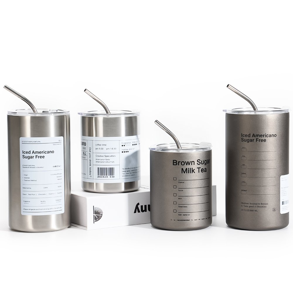 350ML 600ML New design custom coffee mug stainless steel water bottle custom coffee mug with straw