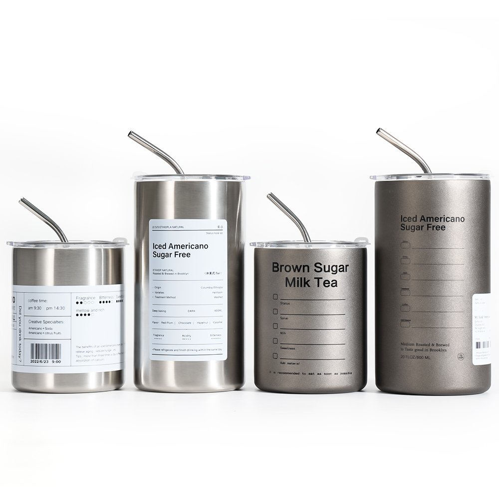350ML 600ML New design custom coffee mug stainless steel water bottle custom coffee mug with straw