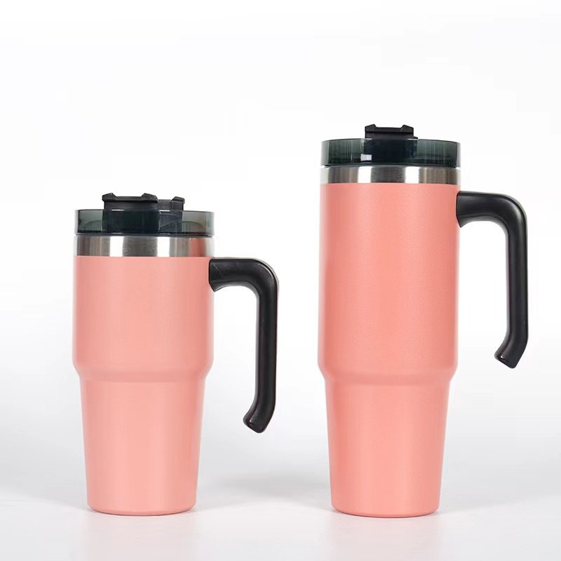Travel Mug Insulated Vacuum Custom Logo Coffee Mugs Stainless Steel Thermos Mug With Handle