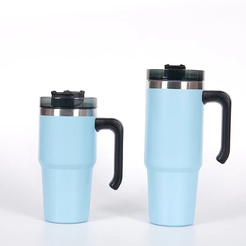 Travel Mug Insulated Vacuum Custom Logo Coffee Mugs Stainless Steel Thermos Mug With Handle