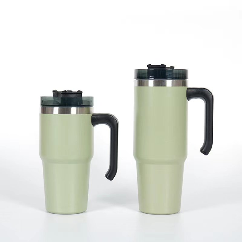 Travel Mug Insulated Vacuum Custom Logo Coffee Mugs Stainless Steel Thermos Mug With Handle