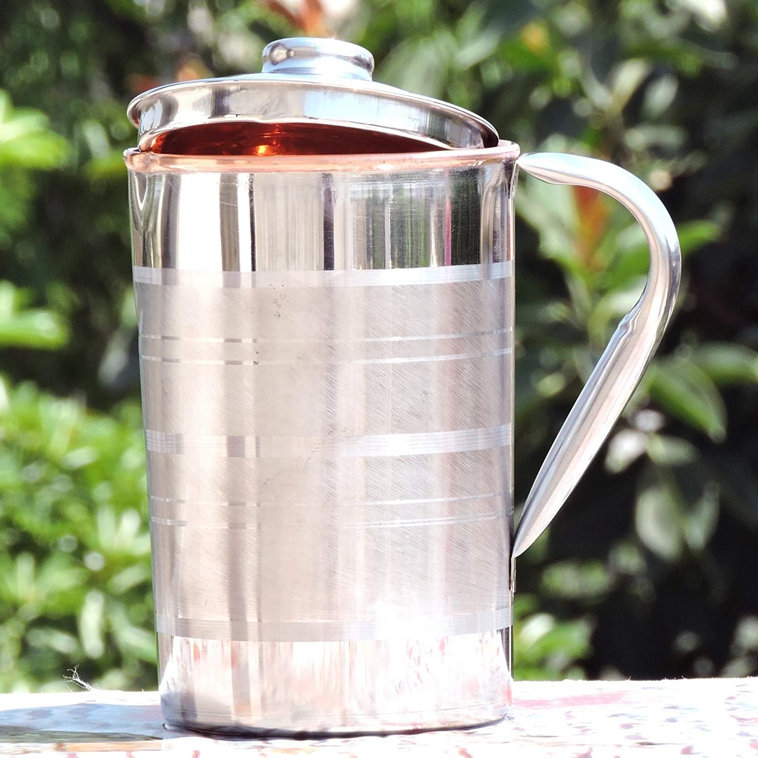 Designer Jug Vacuum Flasks & Thermoses Pitcher Copper Stainless Steel and Copper with Lid | Heavy Duty Stainless Steel and Pure