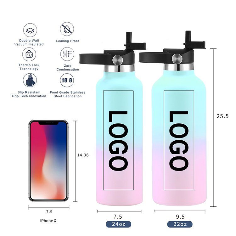 Water Bottle Wholesale Low Moq 500ml-1000ml Double Wall Stainless Steel Vacuum Flask&Thermoses