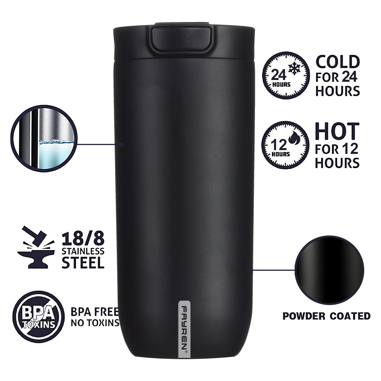 Travel stainless steel thermos coffee cup mug vacuum flask metal cup wholesale price