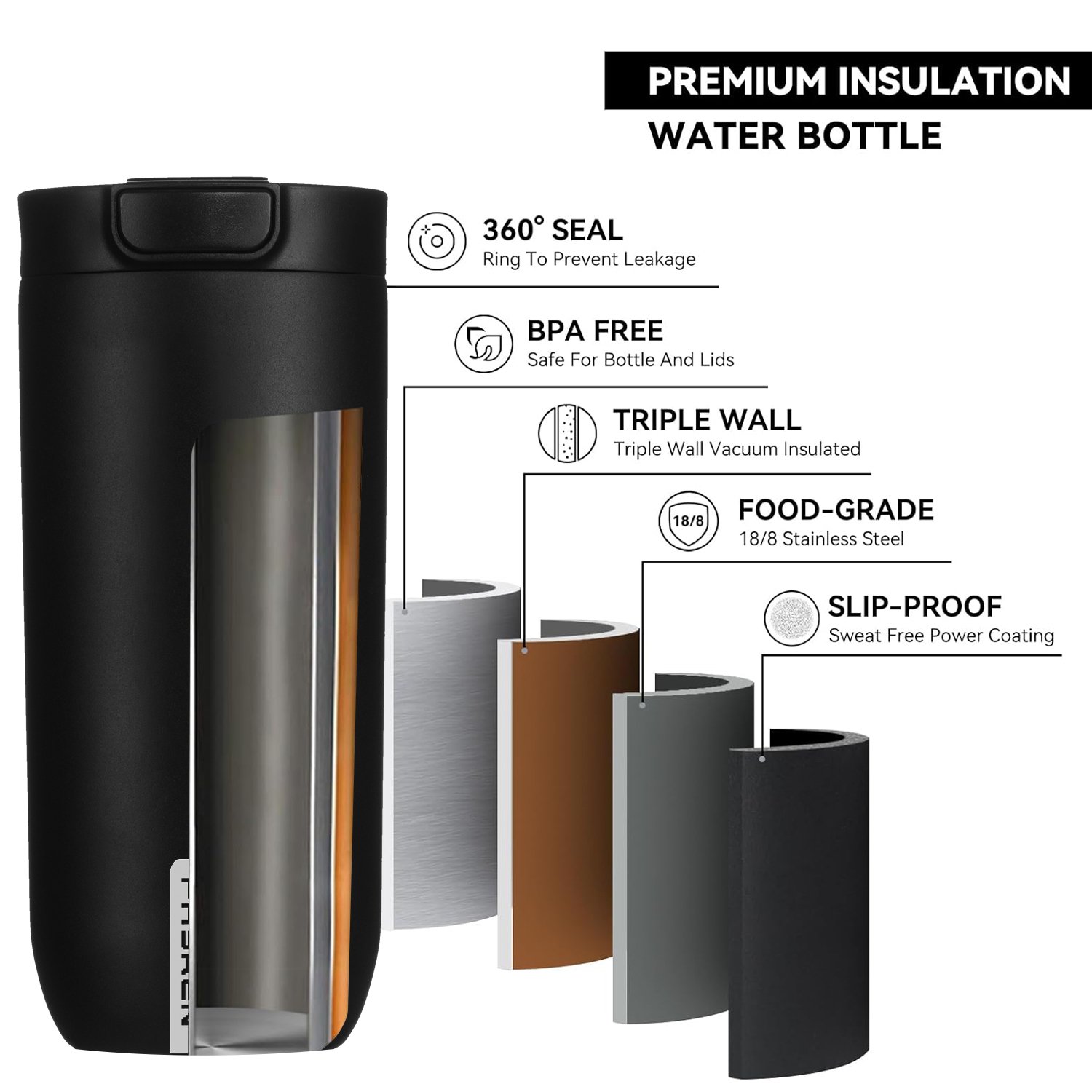 Travel stainless steel thermos coffee cup mug vacuum flask metal cup wholesale price