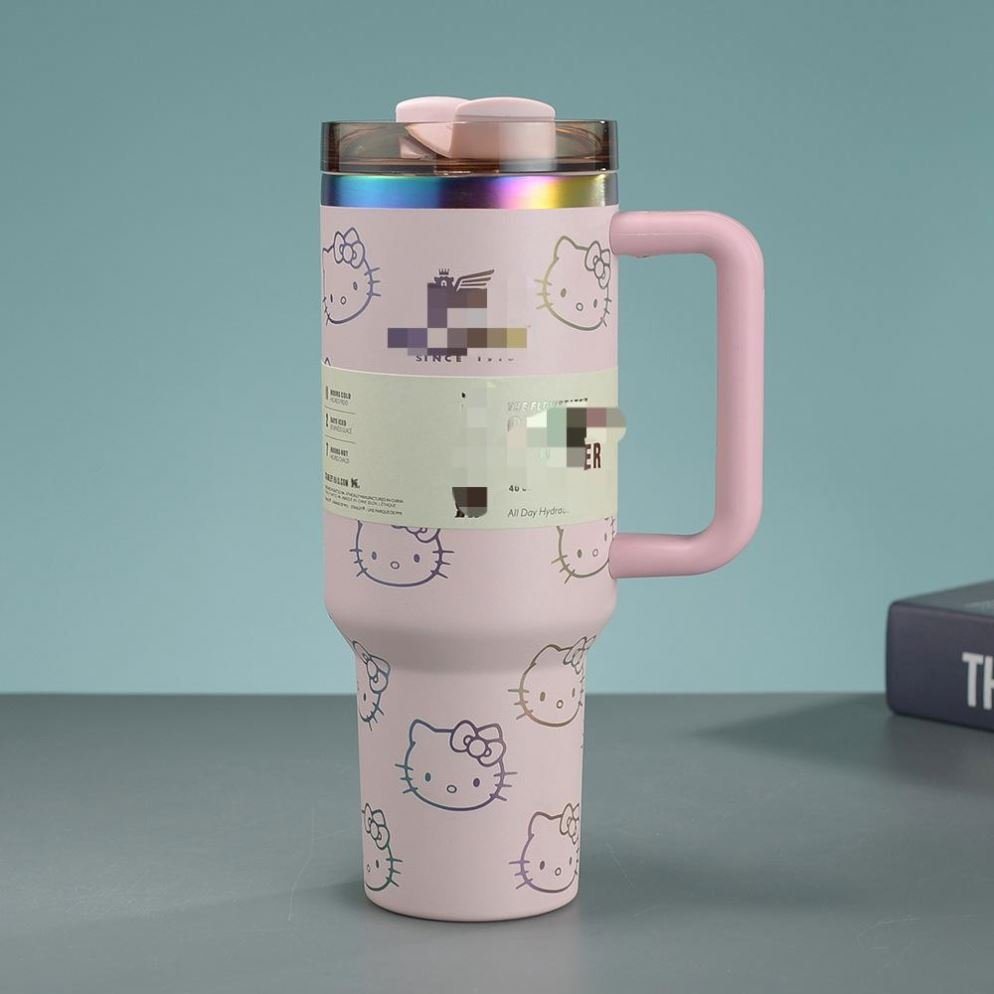 Hot Selling 2024 2025 Trendy 40oz Vacuum Insulated Sanrioed Water Cup Tumbler Water Bottle Hello Kt Kulomi Stainless Steel Mug