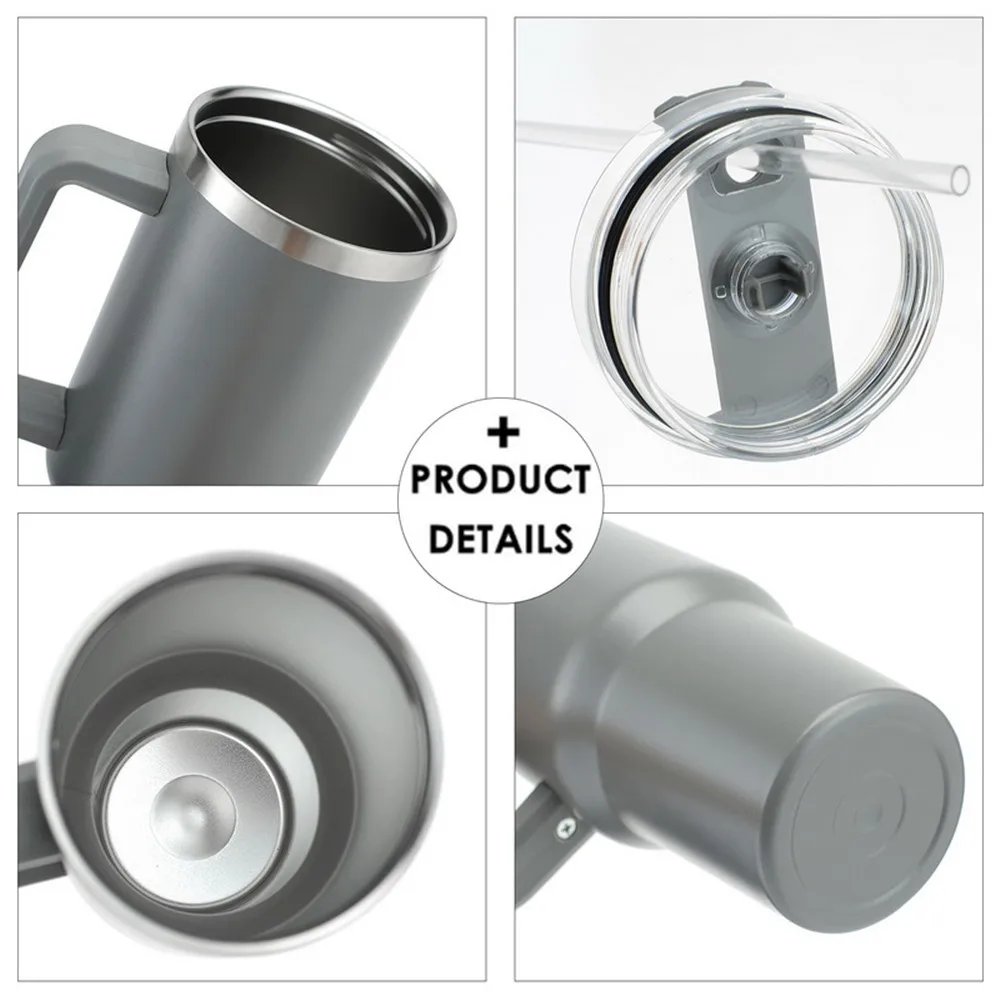 Lingyue custom logo 40 oz 2.0 insulated thermos flask bottle water coffee mug tumbler with straw