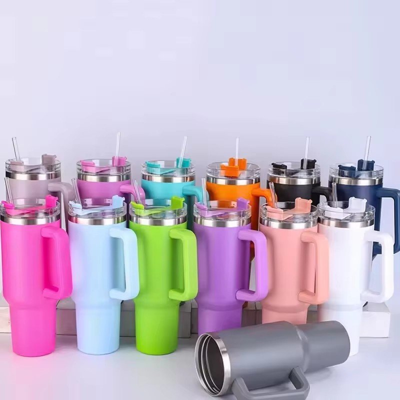 RTS ODM/OEM 40 Oz Outdoor Mugs Stainless Steel Vacuum Insulated Tumbler Cup with Lid & Straw