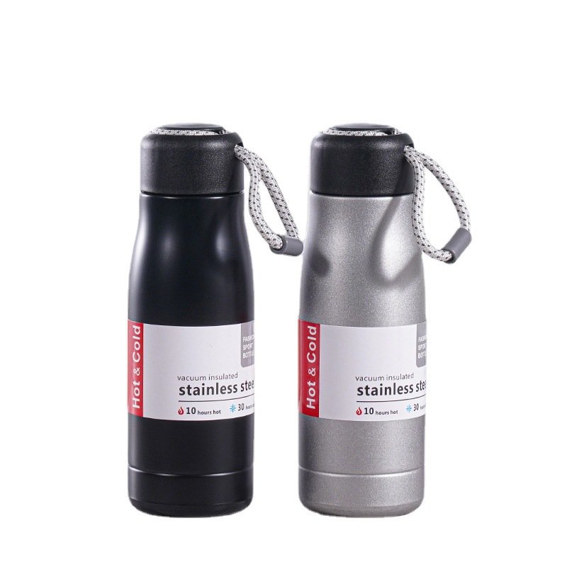 Travel Insulated Water Bottle Vacuum Flask With Lifting Rope