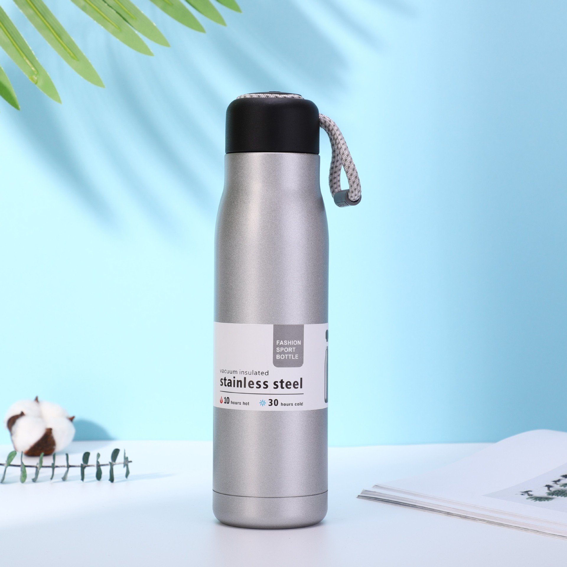 Travel Insulated Water Bottle Vacuum Flask With Lifting Rope