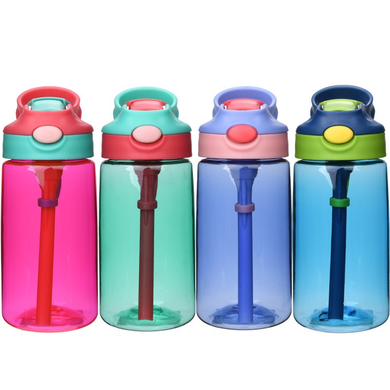 oumego various color suction nozzle water bottle with strap 480ml children kids custom cartoon printed portable PP water bottle