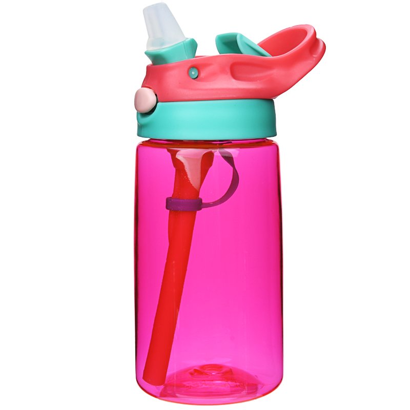 oumego various color suction nozzle water bottle with strap 480ml children kids custom cartoon printed portable PP water bottle