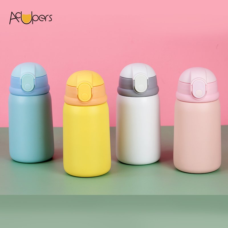 WJ5586 12oz 350ml Customize Wholesale Portable Mini school 316 Stainless Steel Vacuum Thermos Flask Kids Water Bottle With Straw
