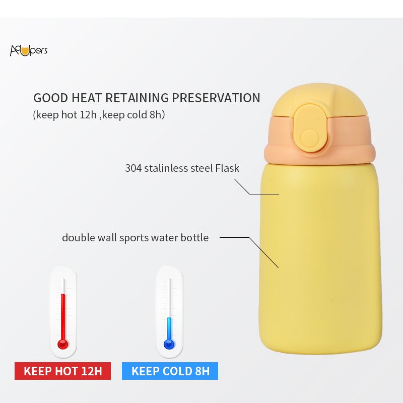 WJ5586 12oz 350ml Customize Wholesale Portable Mini school 316 Stainless Steel Vacuum Thermos Flask Kids Water Bottle With Straw