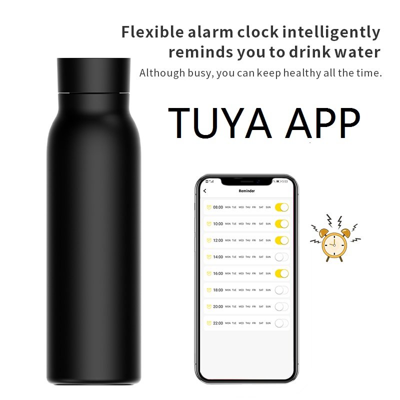 LCD Temperature Display Smart Drinkware Intelligent Double Wall Vacuum Insulated Water Bottle