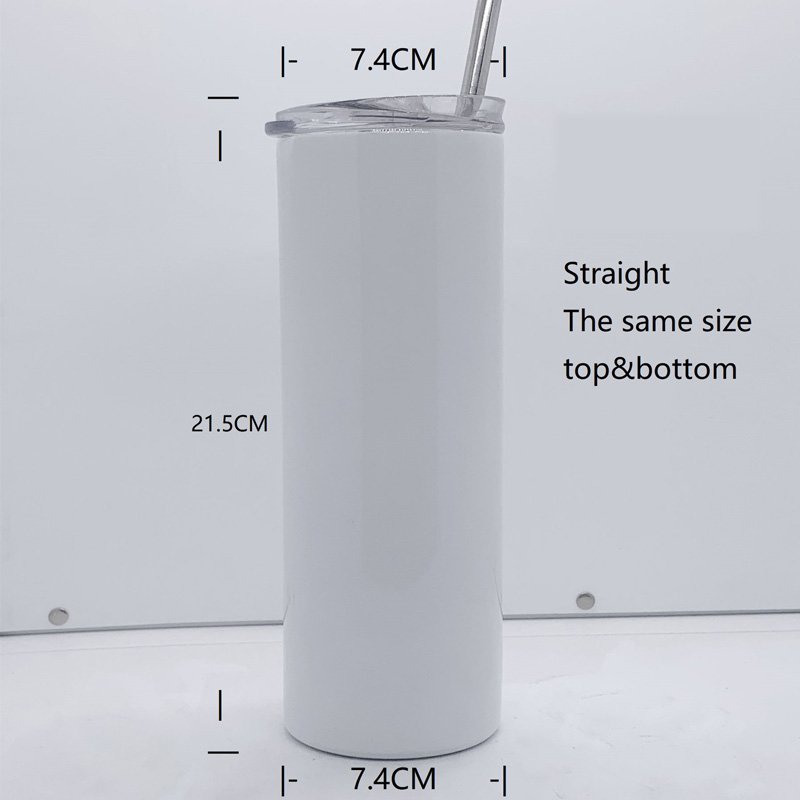 New Product 20oz Tumblers Shape Bottle with Straws Skinny Thermal Water Bottle Sublimation Sports White Box Adults Modern Normal