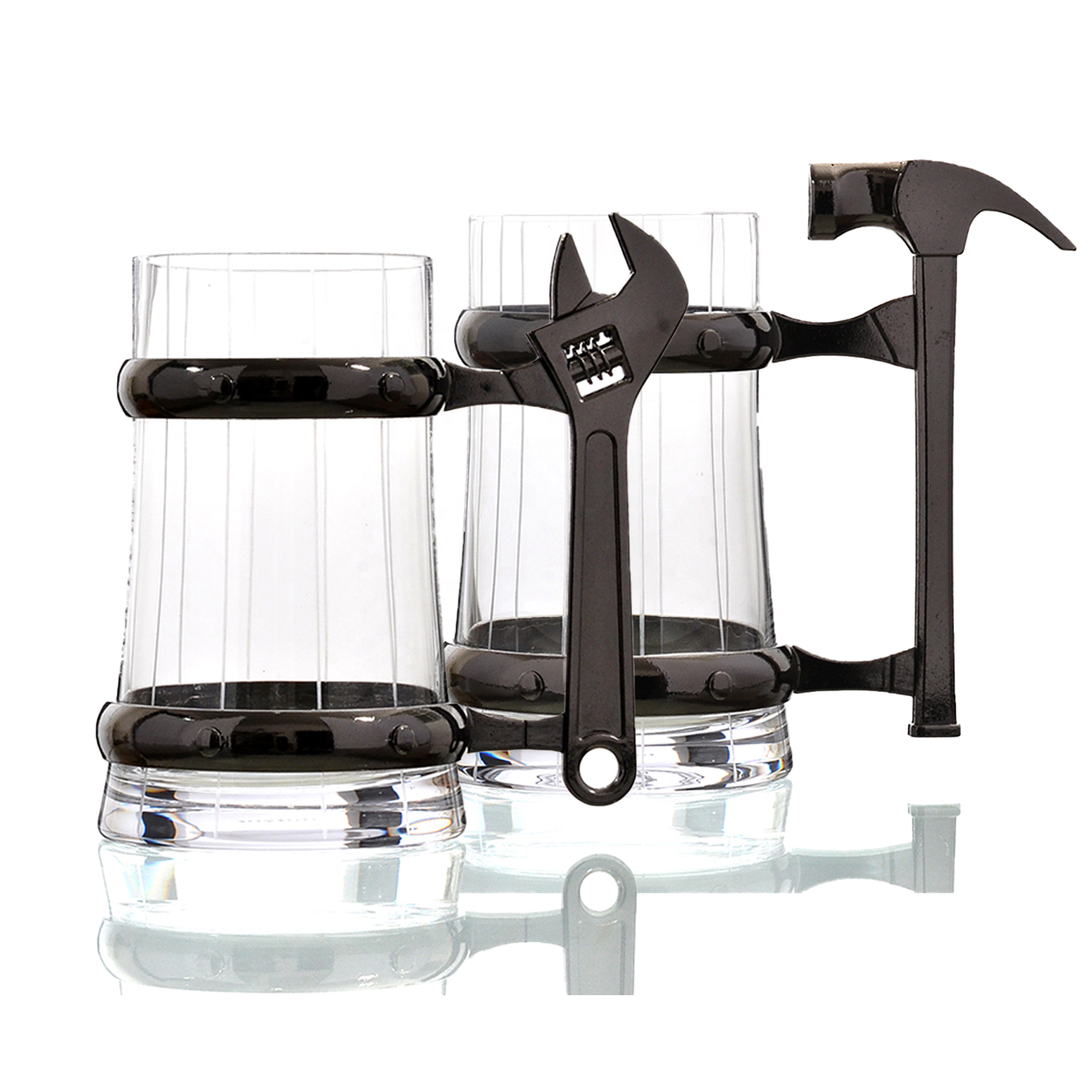 Custom Cool Mechanical Industry Style Wrenching Screwdriver Axe Shape Camping Drinking Glasses Beer Mug With Handle