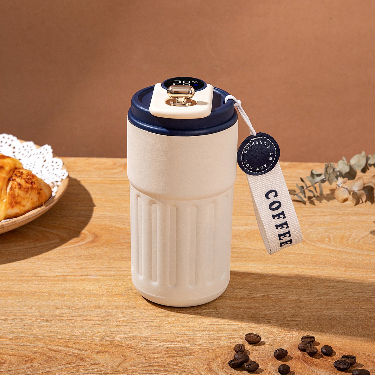 Led Digital Intelligent Smart Coffee Mug 304 Stainless Steel Double Wall Vacuum Coffee Tumbler With Temperature Display