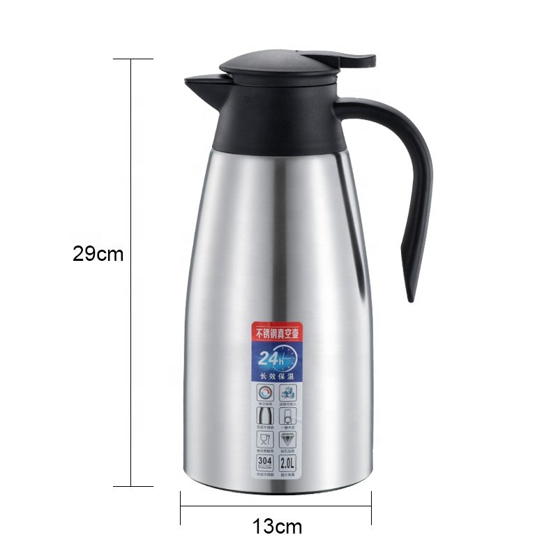 Simple fashion high quality 304 stainless steel vacuum thermos cup kettle with plastic handle for family party