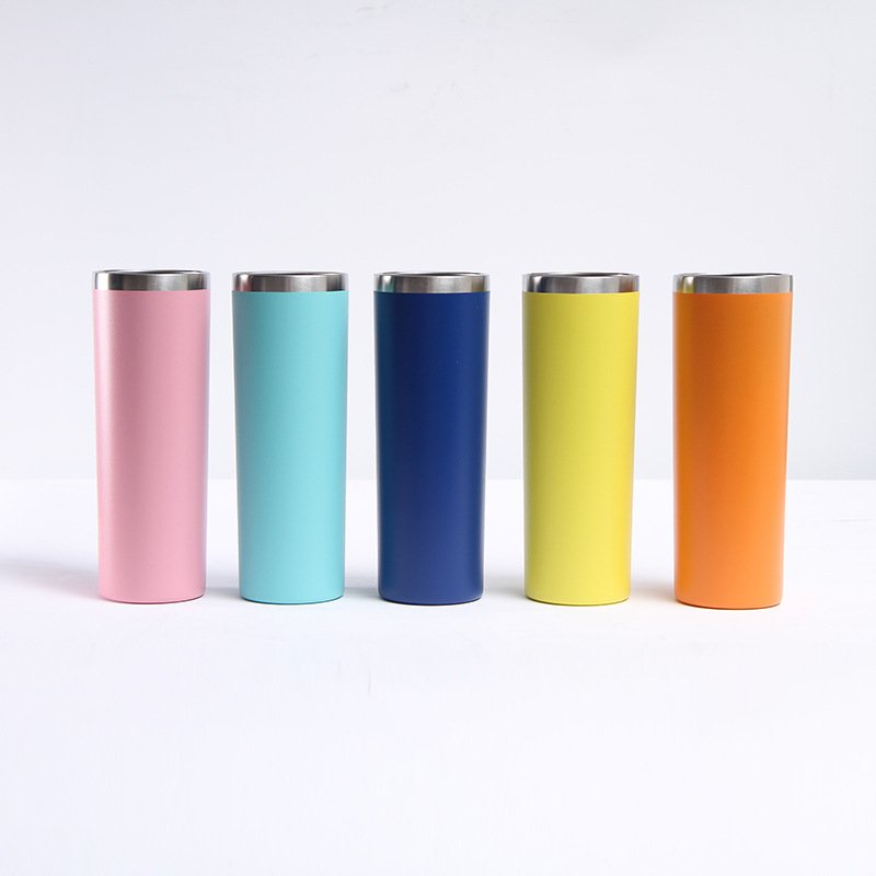 20Oz 600Ml Travel Outdoor Skinny Stainless Steel Tumbler Double Walled Water Bottle Vacuum Insulated Mug Cup Wholesale With Lid