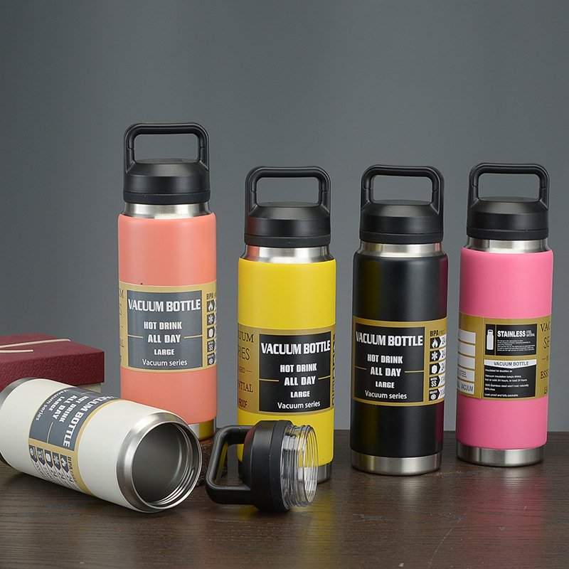 36oz Water Flask Stainless Steel Large Capacity Vacuum Double Walled Insulated Cup Outdoor Travel Sports Water Bottles