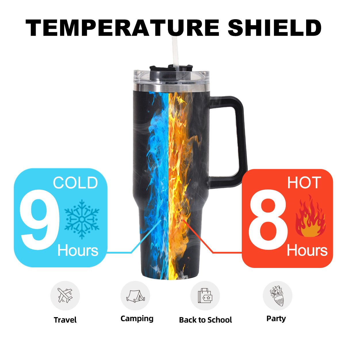 Hot stocked Multi Colors 40 oz Adventure Travel Mug 40oz Stainless Steel Tumbler Mugs 40oz Tumbler with Handle