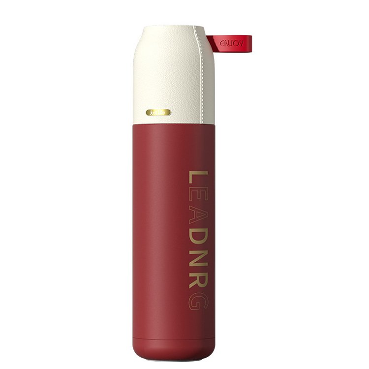 530ml Double Wall Leakproof Travel Vacuum Flasks Stainless Steel Insulated Water Bottle With Leather Lid