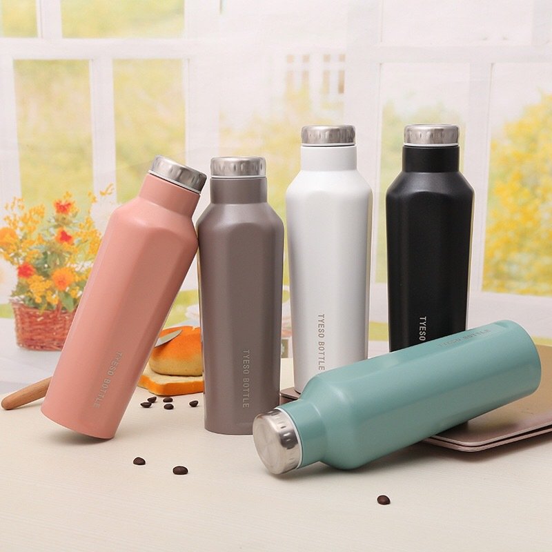 Fashion Straight Type Portable Outdoor Double Wall Insulated Vacuum Thermal Bottle Stainless Steel Thermos Water Bottles Flasks