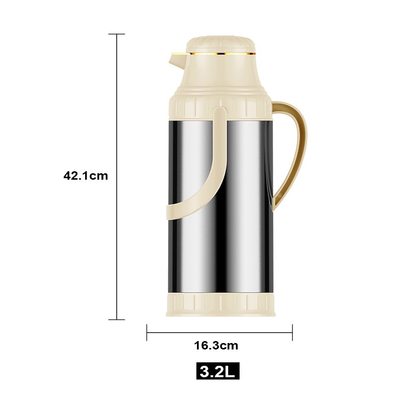 Sunlife Hot selling 3.2L Stainless Steel Glass Liner thermal jug Vacuum Flask