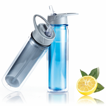 Eco-Friendly 750ml BPA FREE Gym Clear Tritan Drinking Plastic Sports Water Bottle With Straw