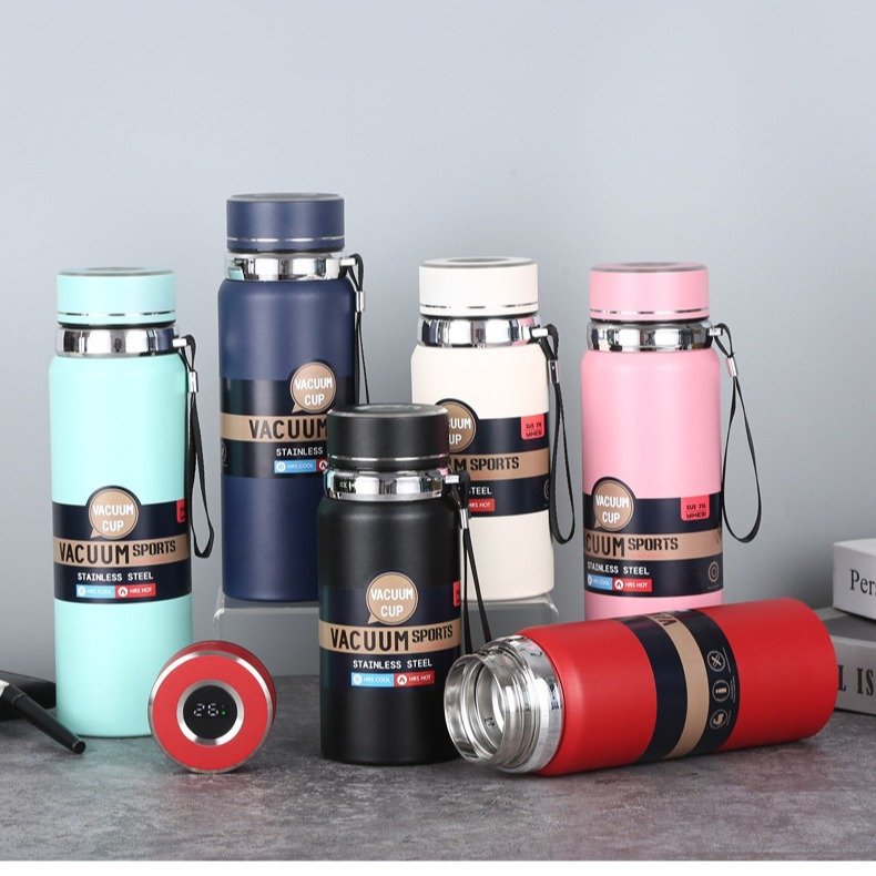 High quality stainless steel thermos vacuum mug thermal cup vacuum flasks & thermoses with led temperature water bottle