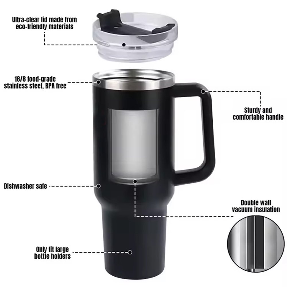 30 oz Stainless Steel Thermal Travel Mug with Leak-Proof Lid Coffee or Tea Cups for Car Office or Outdoor Use 450ml