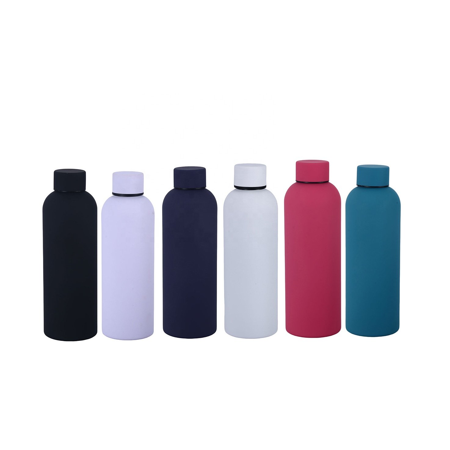 Water Bottle Insulated small mouth stainless steel vacuum metal sporty 350/500/750/1000ml water bottle with rubber painting