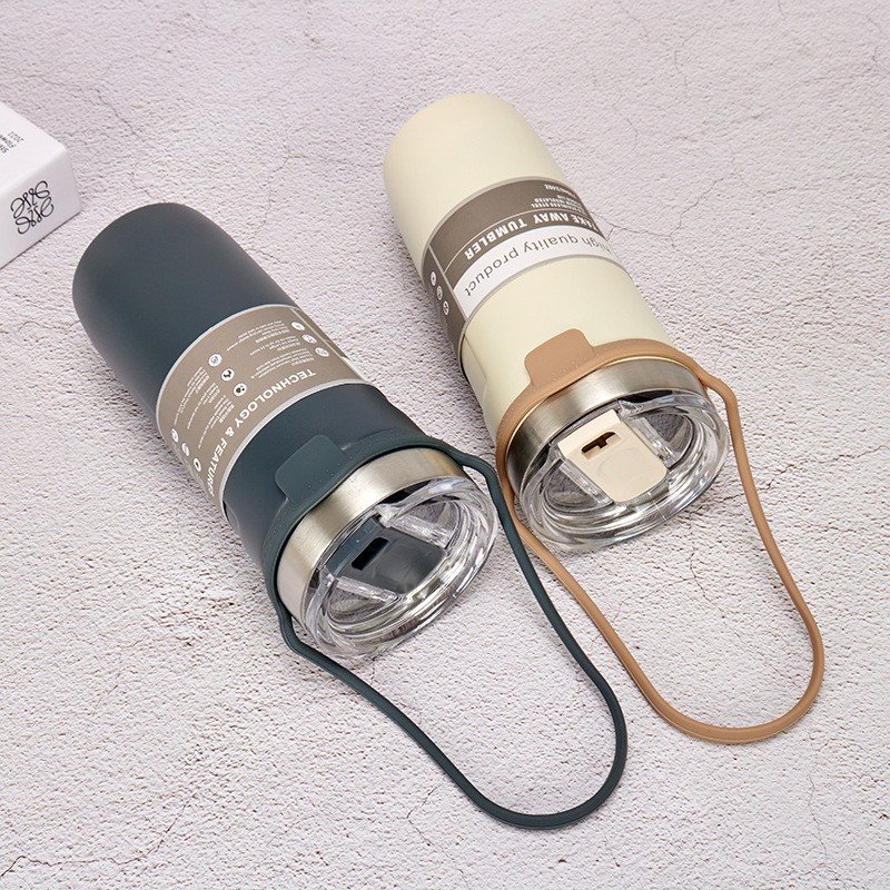 New Coffee mug Double-layer Insulation&Cold Preservation Ice Tyrant Cup 550ml/710ml Car Cup Carrying With silicone handle holder