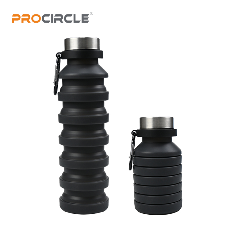FYSH-06 Collapsible Water Bottle Silicone Foldable BPA Free Water Bottles For Travel Easy-To-Carry Design And Compact Size