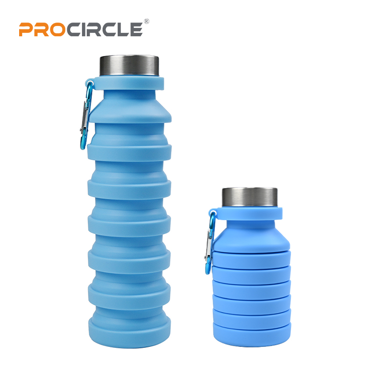 FYSH-06 Collapsible Water Bottle Silicone Foldable BPA Free Water Bottles For Travel Easy-To-Carry Design And Compact Size