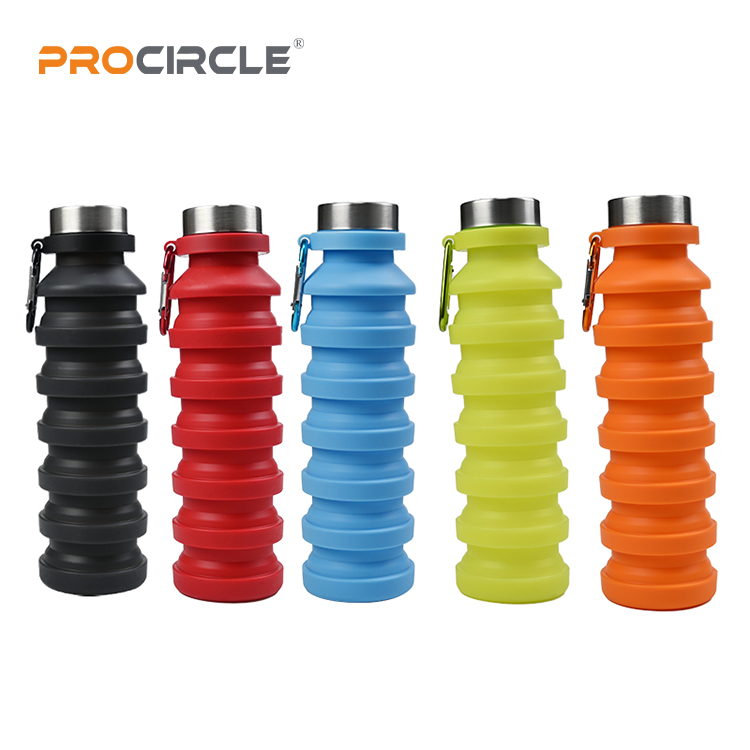 FYSH-06 Collapsible Water Bottle Silicone Foldable BPA Free Water Bottles For Travel Easy-To-Carry Design And Compact Size